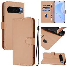 Per Google Pixel 10 Custodia per telefono in pelle tinta unita con cordino Global Skin Feel (nudo)