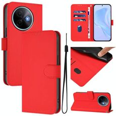 Per vivo Y39 5G Custodia per telefono in pelle tinta unita con cordino Global Skin Feel (rosso)
