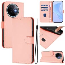 Per vivo Y39 5G Custodia per telefono in pelle tinta unita con cordino Global Skin Feel (rosa)