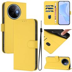 Per vivo Y39 5G Custodia per telefono in pelle tinta unita con cordino Global Skin Feel (giallo limone)