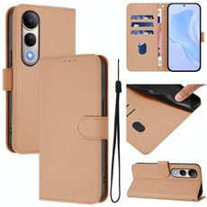 Per vivo V50 Lite 5G Custodia in pelle tinta unita con cordino (nudo)