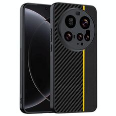 Per Xiaomi 15 Ultra Custodia per telefono con stampa in fibra di carbonio ultra sottile (nero giallo)