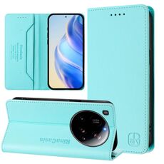 Per Xiaomi 15 Ultra RC01 Custodia per telefono in pelle RFID con ventosa magnetica a doppia piega (verde menta)