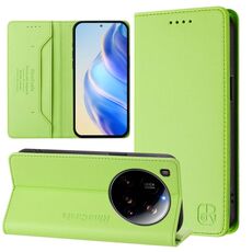 Per Xiaomi 15 Ultra RC01 Custodia per telefono in pelle RFID con ventosa magnetica a doppia piegatura (verde erba)