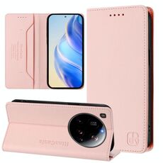 Per Xiaomi 15 Ultra RC01 Custodia per telefono in pelle RFID con ventosa magnetica a doppia piega (rosa)