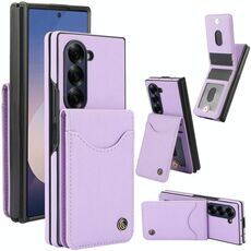 Per Samsung Galaxy Z Fold6 AwQuer AW006-R20 RFID Vertical Flip Card Bag Holder Custodia in pelle per telefono (viola chiaro)
