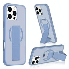 Per iPhone 16 Pro Max Custodia per telefono con cinturino in pelle opaca MagSafe (blu)