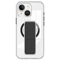 Per iPhone 15 Plus / 14 Plus Custodia per telefono con cinturino trasparente MagSafe (nero)