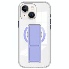 Per iPhone 15 Plus / 14 Plus Custodia per telefono con cinturino trasparente MagSafe (viola)