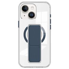 Per iPhone 15 Plus / 14 Plus Custodia per telefono con cinturino trasparente MagSafe (blu scuro)