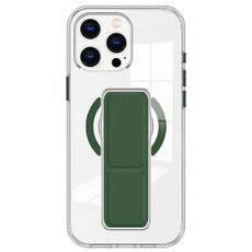 Per iPhone 15 Pro Custodia per telefono con cinturino trasparente MagSafe (verde scuro)