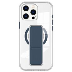 Per iPhone 15 Pro Max Custodia per telefono con cinturino trasparente MagSafe (blu scuro)