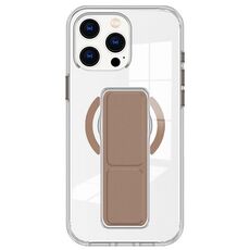 Per iPhone 15 Pro Max Custodia per telefono con cinturino trasparente MagSafe (marrone)