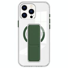 Per iPhone 15 Pro Max Custodia per telefono con cinturino trasparente MagSafe (verde scuro)