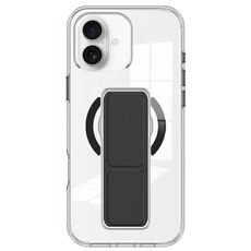 Per iPhone 16 Plus Custodia per telefono con cinturino trasparente MagSafe (nero)