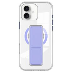 Per iPhone 16 Plus Custodia per telefono con cinturino trasparente MagSafe (viola)