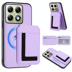 Per Xiaomi 14T Pro CX01 Custodia per telefono con custodia magnetica Magsafe staccabile (viola chiaro)