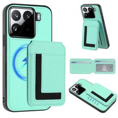 Per Xiaomi 15 CX01 Custodia per telefono con porta carte magnetico Magsafe staccabile (verde menta)