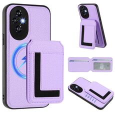 Per Honor 200 CX01 Custodia per telefono con porta carte magnetico Magsafe staccabile (viola chiaro)