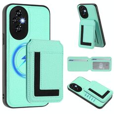 Per Honor 200 Pro CX01 Custodia per telefono con porta carte magnetico Magsafe staccabile (verde menta)