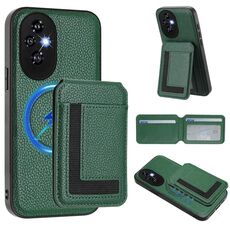 Per Honor 200 Pro CX01 Custodia per telefono con porta carte magnetico Magsafe staccabile (verde pavone)