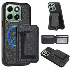 Per Honor X6b CX01 Custodia per telefono con porta carte magnetico Magsafe staccabile (nero)