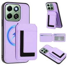 Per Honor X6b CX01 Custodia per telefono con porta carte magnetico Magsafe staccabile (viola chiaro)