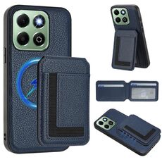 Per Honor X6b CX01 Custodia per telefono con porta carte magnetico Magsafe staccabile (blu scuro)