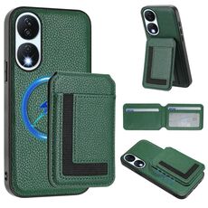 Per Honor X7b / Play 8T CX01 Custodia per telefono con porta carte magnetico Magsafe staccabile (verde pavone)