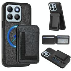 Per Honor X8b CX01 Custodia per telefono con porta carte magnetico Magsafe staccabile (nero)