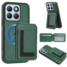 Per Honor X8b CX01 Custodia per telefono con porta carte magnetico Magsafe staccabile (verde pavone)