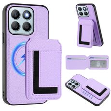 Per Honor X8b CX01 Custodia per telefono con porta carte magnetico Magsafe staccabile (viola chiaro)