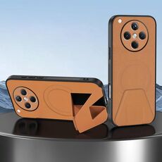 Per OPPO Find X8 Custodia per telefono integrata con supporto invisibile magnetico MagSafe con texture in pelle di pecora (marrone)