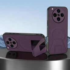 Per OPPO Find X8 Pro Custodia per telefono integrata con supporto magnetico invisibile MagSafe in pelle di pecora (viola)