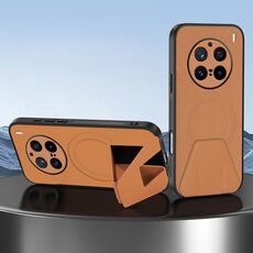 Per vivo X200 Pro Custodia per telefono integrata con supporto magnetico invisibile MagSafe con texture in pelle di pecora (marrone)
