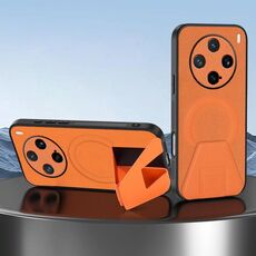 Per vivo X200 Pro mini Custodia per telefono integrata con supporto magnetico invisibile MagSafe con texture in pelle di pecora (arancione)