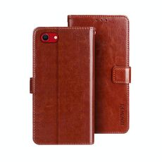 Per iPhone 16e idewei Crazy Horse Texture Custodia in pelle per telefono (marrone)