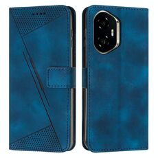 Custodia in pelle per telefono Honor 300 Dream Triangle con cordino (blu)
