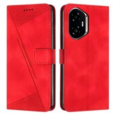 Custodia in pelle per telefono Honor 300 Dream Triangle con cordino (rosso)