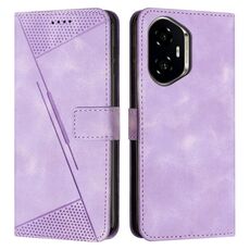 Custodia in pelle per telefono Honor 300 Dream Triangle con cordino (viola)