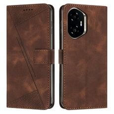 Custodia in pelle per telefono Honor 300 Dream Triangle con cordino (marrone)