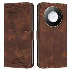 Per Honor X60 / X9c Smart Dream Triangle Custodia in pelle per telefono con cordino (marrone)