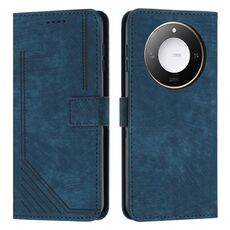 Per Honor X60 / X9c Smart Skin Feel Stripe Pattern Custodia in pelle per telefono con cordino (blu)