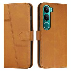 Per vivo Y300 Global / V40 Lite IDN Stitching Calf Texture Fibbia Custodia per telefono in pelle (giallo)