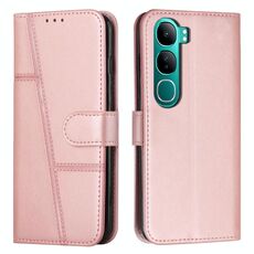 Per vivo Y300 Global / V40 Lite IDN Stitching Calf Texture Fibbia Custodia per telefono in pelle (rosa)