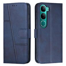 Per vivo Y300 Global / V40 Lite IDN Stitching Calf Texture Fibbia Custodia per telefono in pelle (blu)