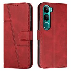 Per vivo Y300 Global / V40 Lite IDN Stitching Calf Texture Fibbia Custodia per telefono in pelle (rosso)