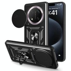 Per Honor X60 Pro / X9c Custodia per fotocamera scorrevole TPU+PC (nero)