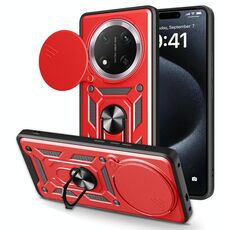 Per Honor X60 Pro / X9c Custodia per fotocamera scorrevole TPU+PC Custodia per telefono (rosso)