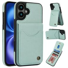 Per iPhone 16 AwQuer Vertical Flip Card Bag Holder Custodia in pelle per telefono (verde)